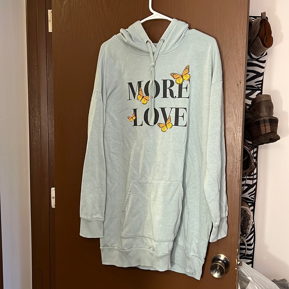 Mint green long hoodie